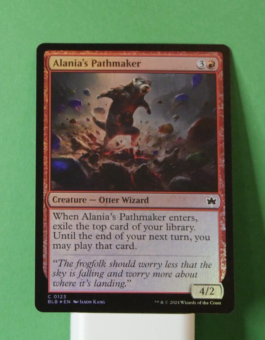 Alania’s Pathmaker foil Magic the Gathering Bloomburrow red Otter Wizard card