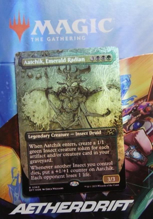 Aatchik, Emerald Radian — Aetherdrift Full Art Foil — DFT — Rare Legendary Creature MTG card
