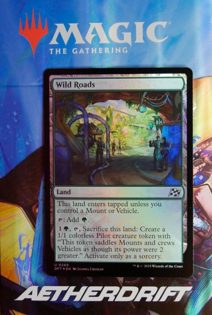 Wild Roads Foil DFT 269 MTG card. Foil utility land from Aetherdrift.