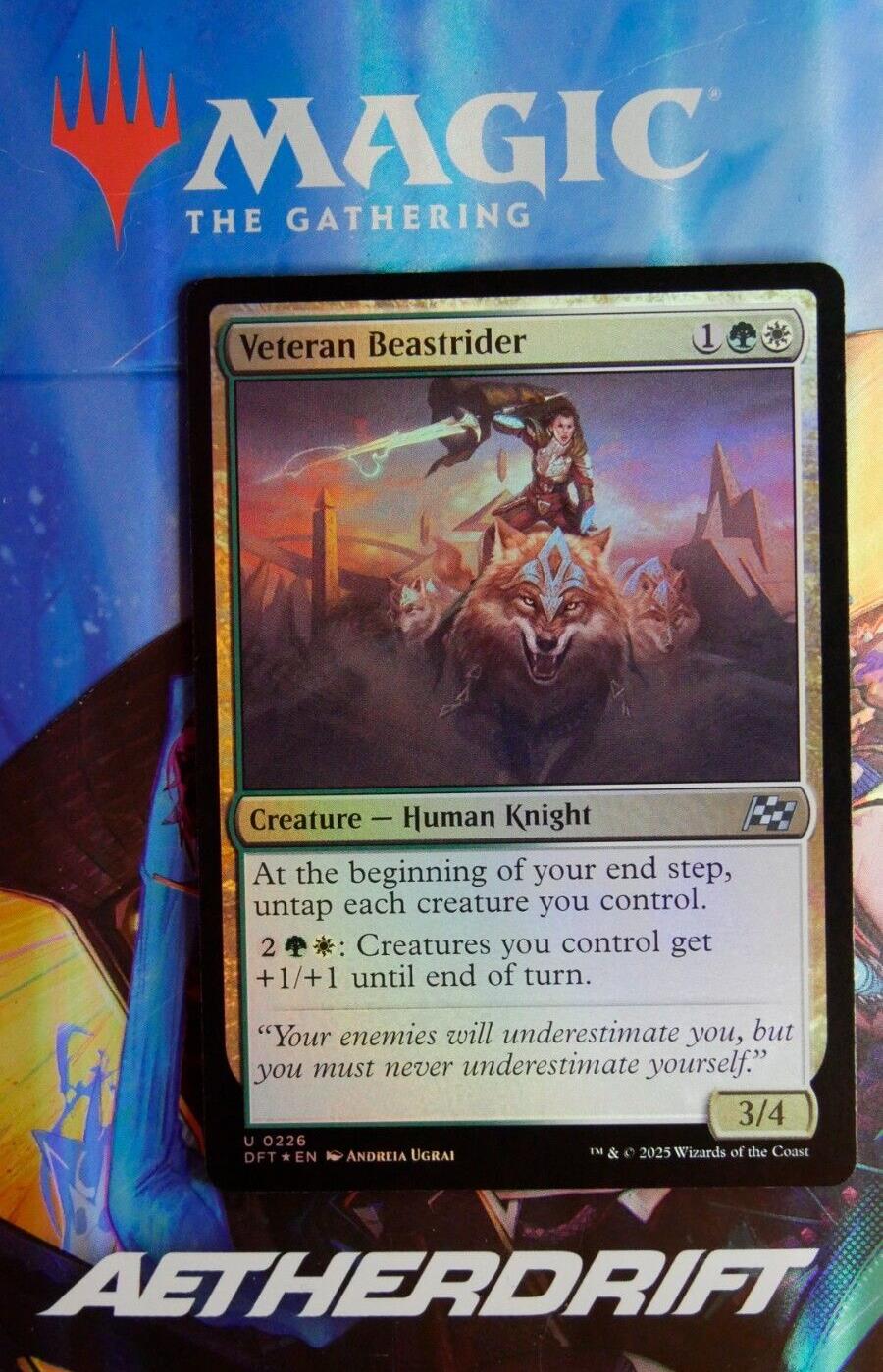 MTG DFT: Veteran Beastrider (Creature Human Knight) Uncommon Foil Aetherdrift