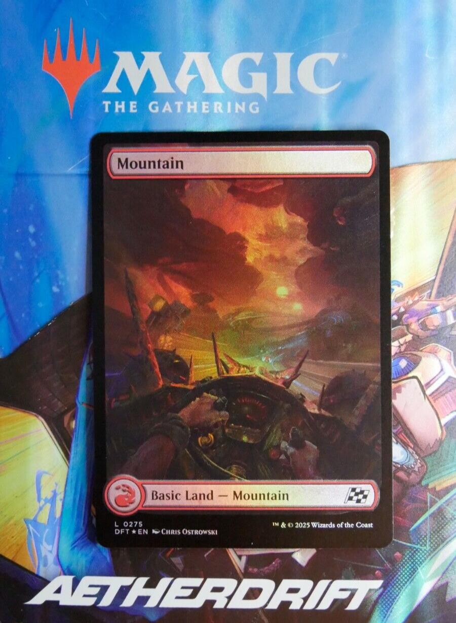 MTG DFT: Aetherdrift Mountain (Basic Land) Extended Art Foil 0275