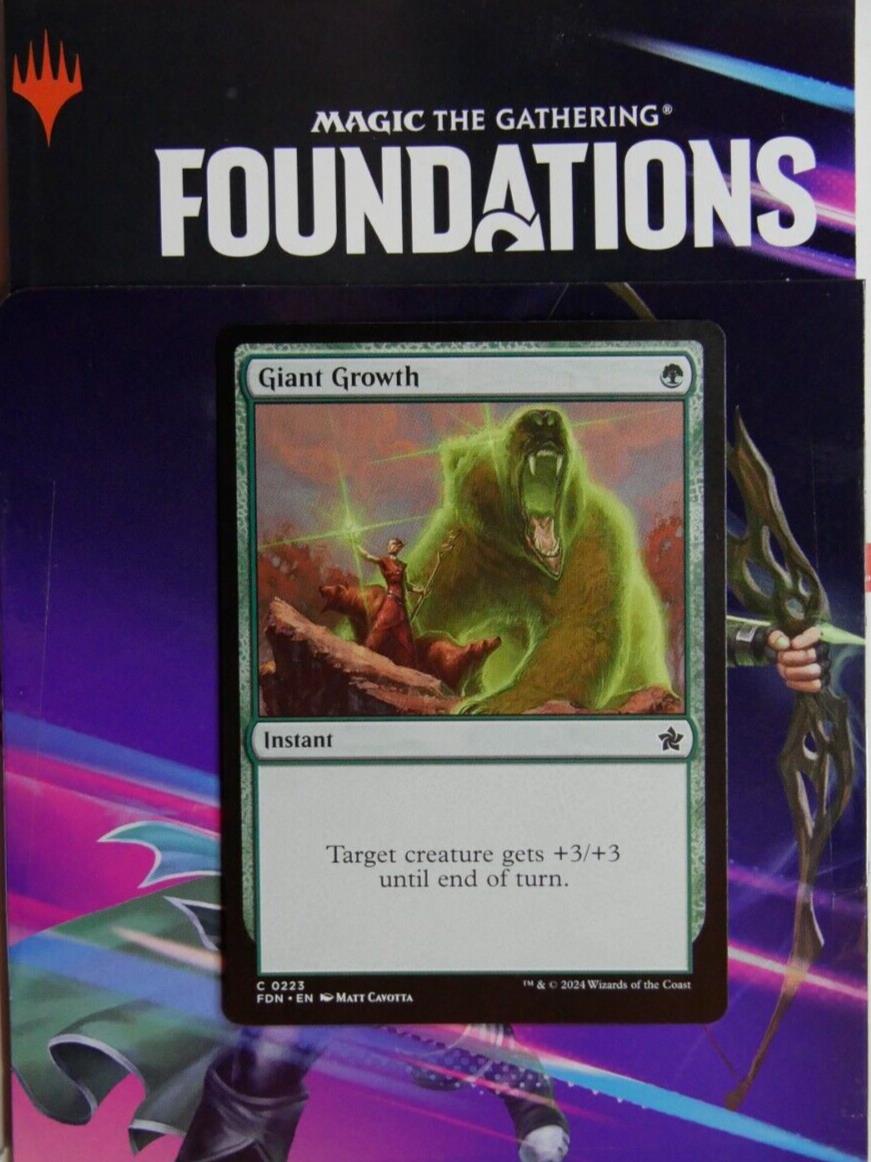 Giant Growth FDN 223 Regular Instant Common MTG card