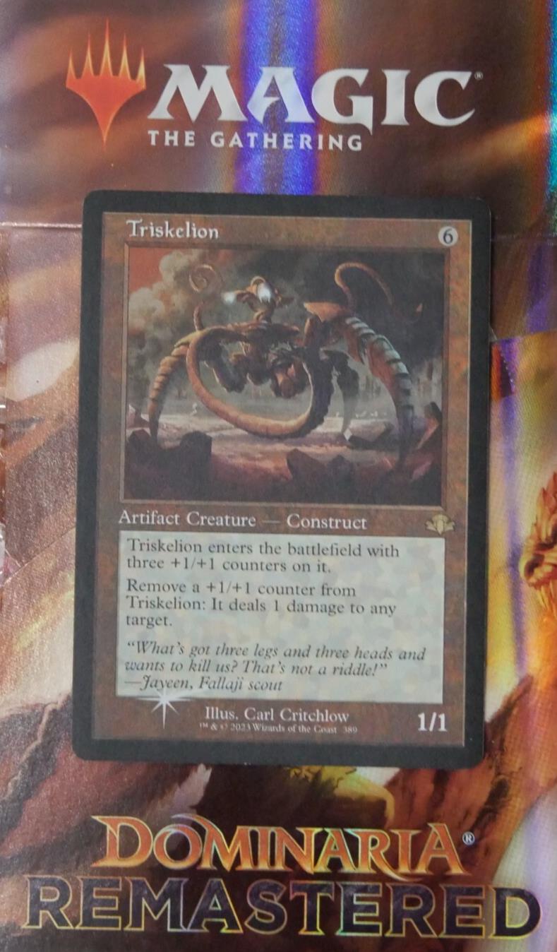 Triskelion DMR #390 Retro Frame Foil Rare from Dominaria Remastered.