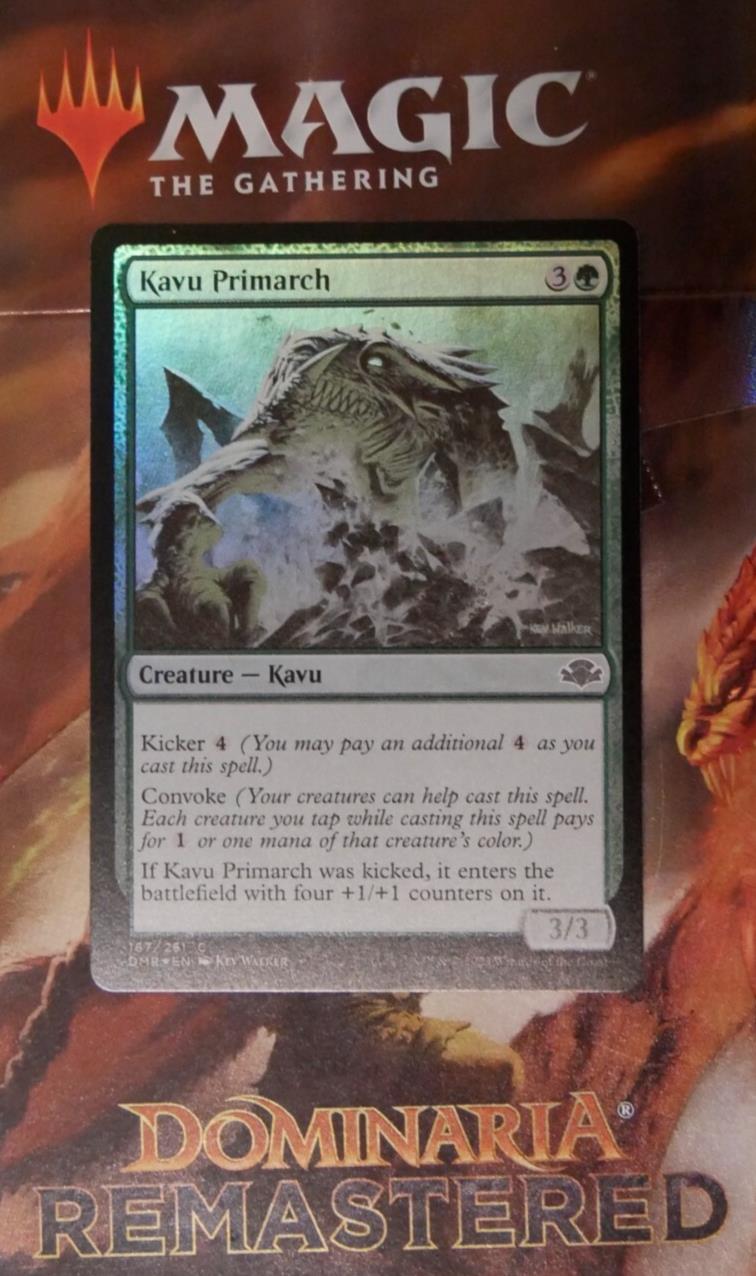 Kavu Primarch MTG foil Dominaria Remastered convoke kicker creature green kavu card