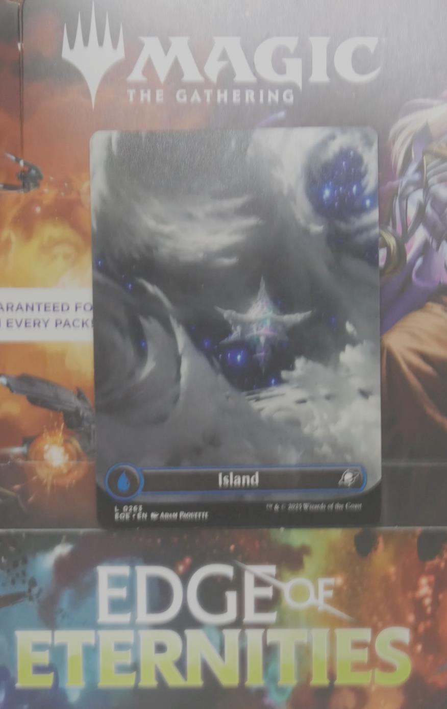 Magic the Gathering Island borderless basic land from Edge of Eternities set