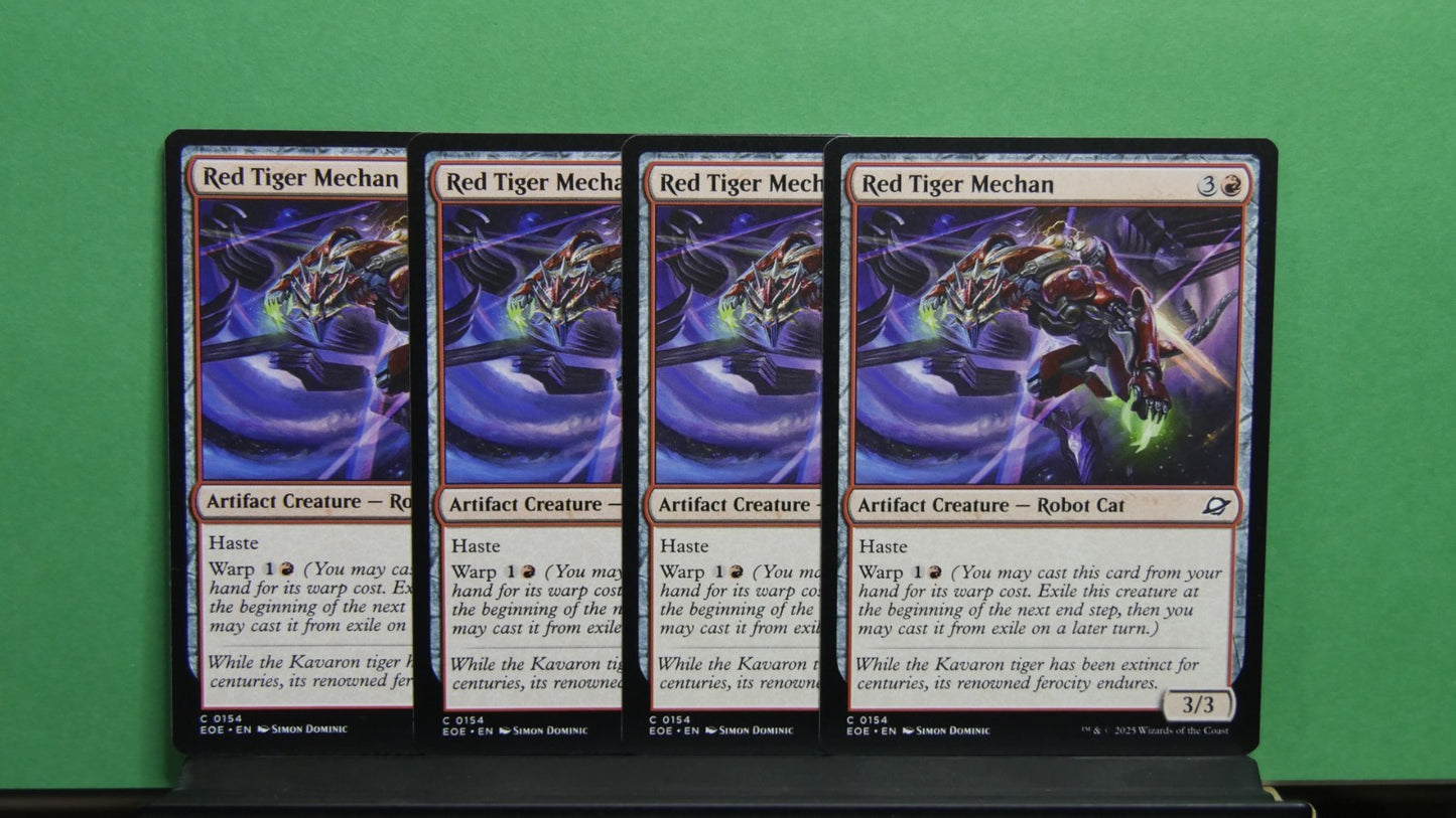 Red Tiger Mechan Edge of Eternities Magic the Gathering red artifact creature card