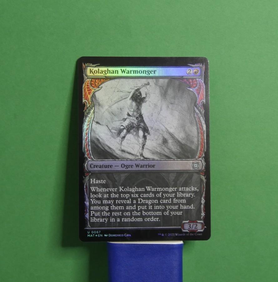 Kolaghan Warmonger Showcase Foil MTG card from March of the Machine Aftermath MAT 67 by DM Vault Co
