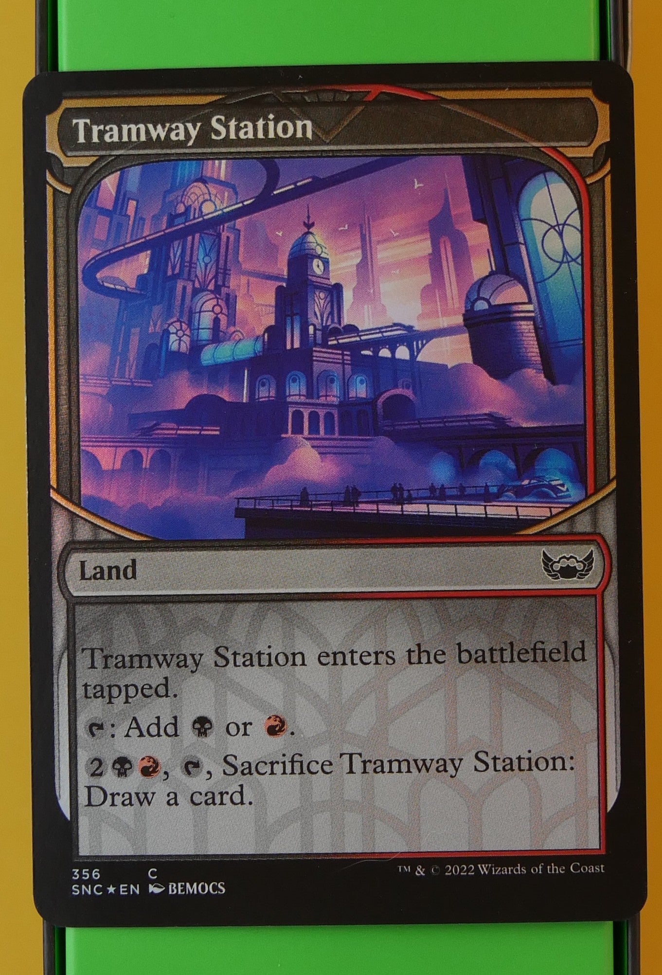 Foil Tramway Station showcase dual land from Streets of New Capenna MTG