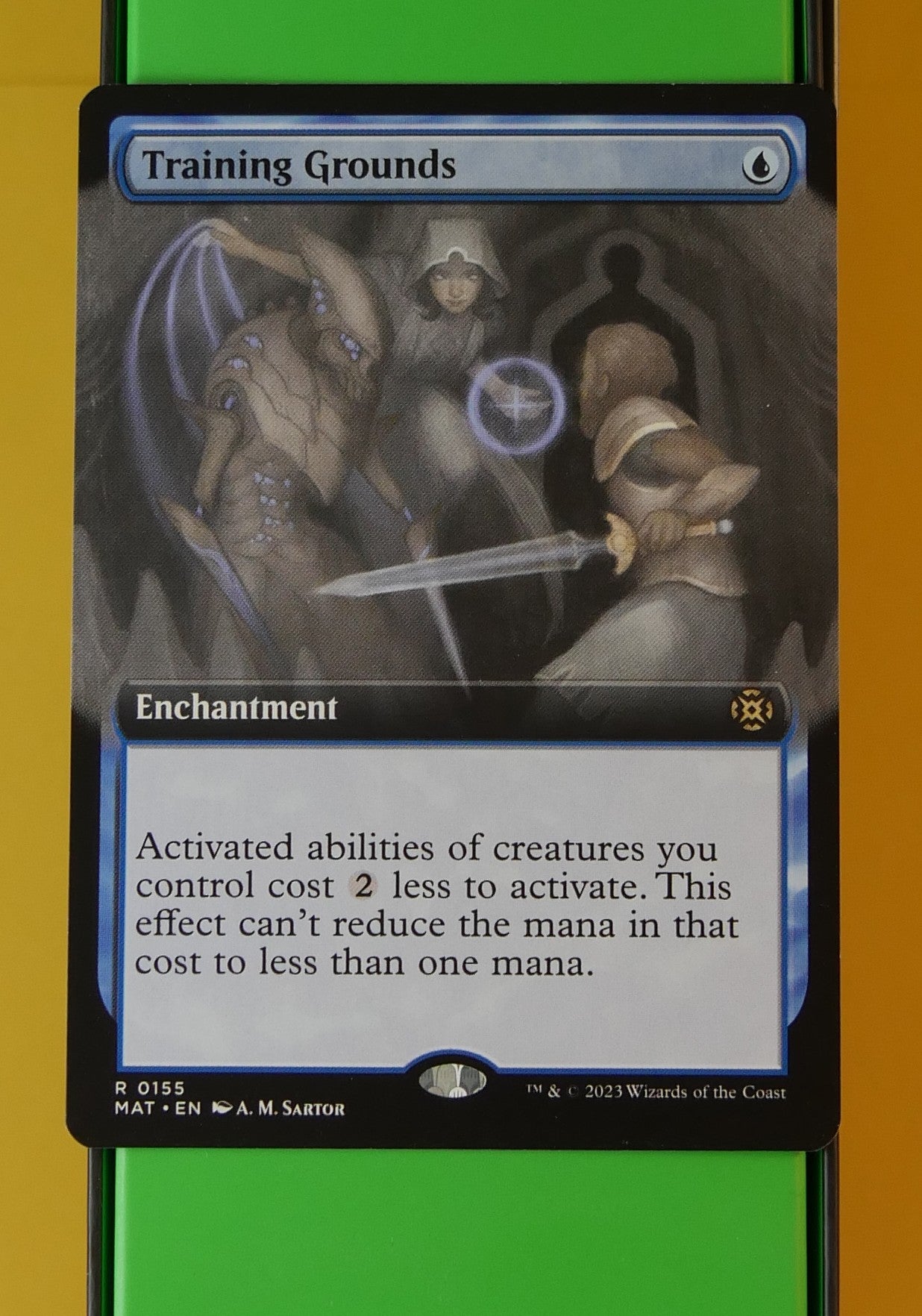 Training Grounds extended art rare from March of the Machine: The Aftermath