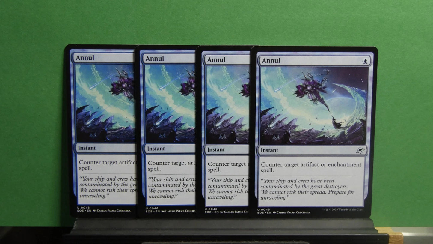 Four Magic the Gathering Annul instant cards from Edge of Eternities set
