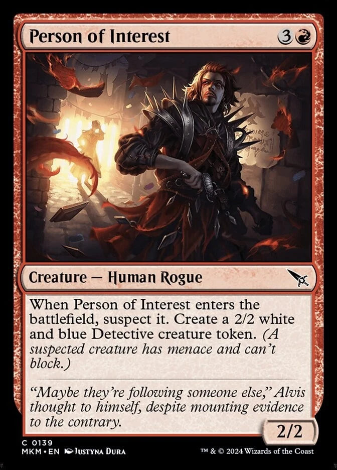 MTG MKM: Person of Interest (Creature Human Rogue) Regular Common Foil 0139