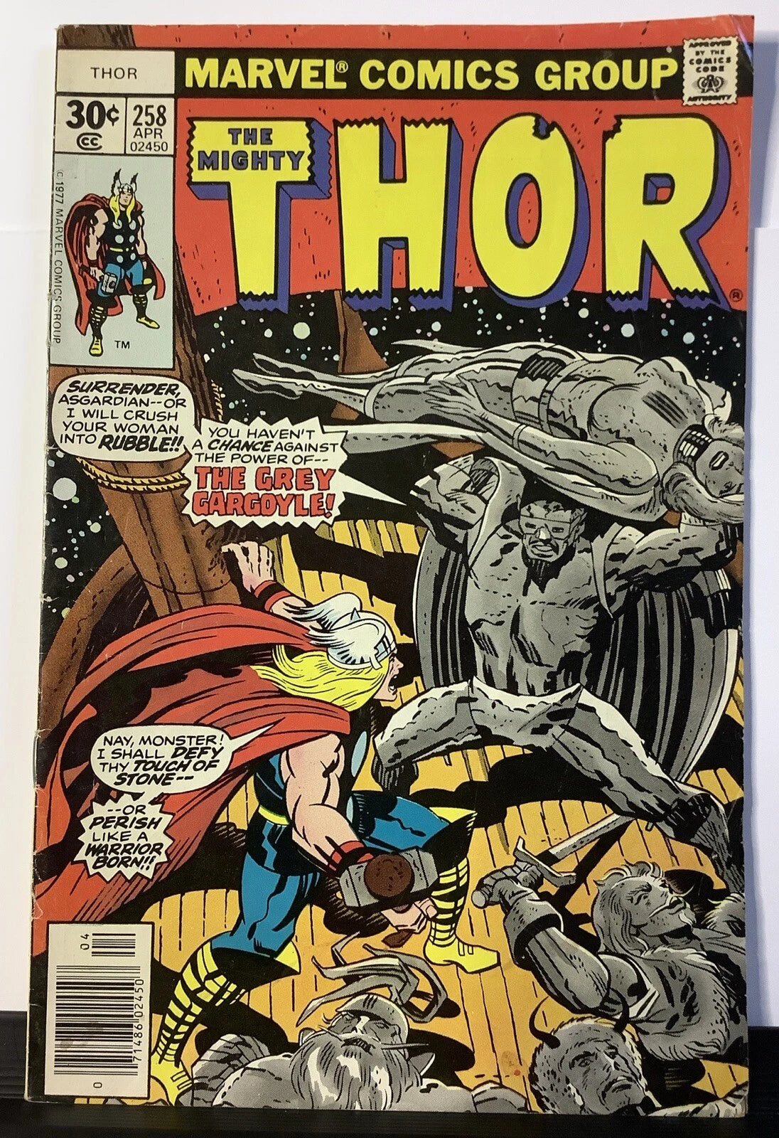 The Mighty Thor #258 (Marvel Comics April 1977) Jack Kirby Cover Art !