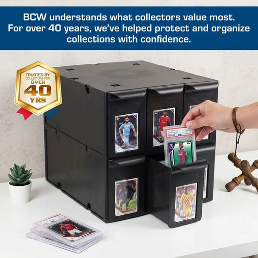 BCW 6 Drawer Card Catalog Black Holds 6900 Gaming or 4200 Sports Cards