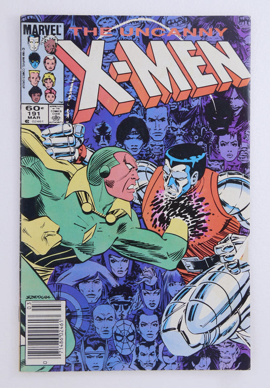 The Uncanny X-Men #191 (1985) Newsstand Variant cover featuring Colossus vs Vision
