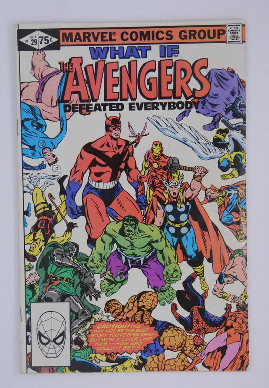 What If? #29 comic book (1981) — Avengers Defeated Everybody cover — Direct Edition.
