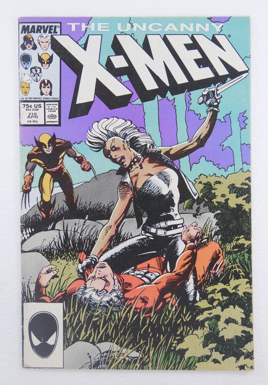Uncanny X-Men 216 Direct Edition Storm Wolverine Marvel Comics 1987 Cover Art
