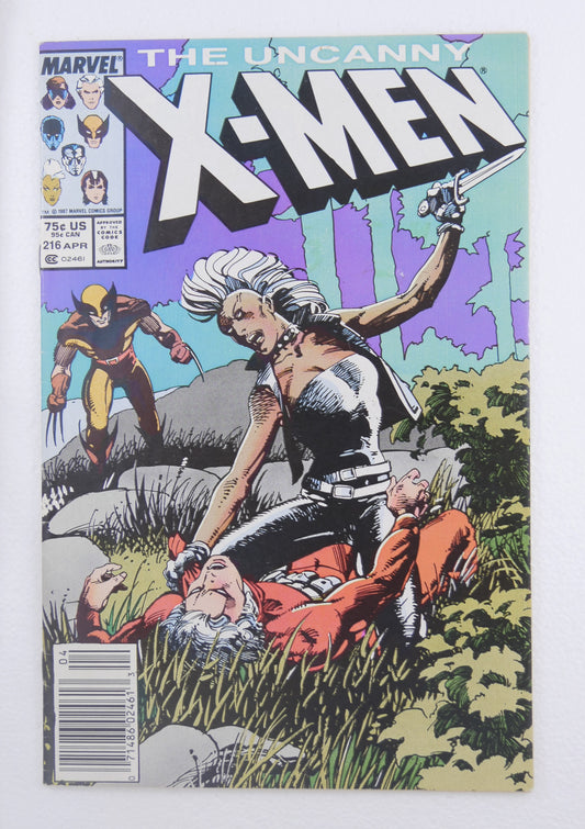 Uncanny X-Men 216 Newsstand Storm Wolverine Marvel Comics 1987 Cover Art
