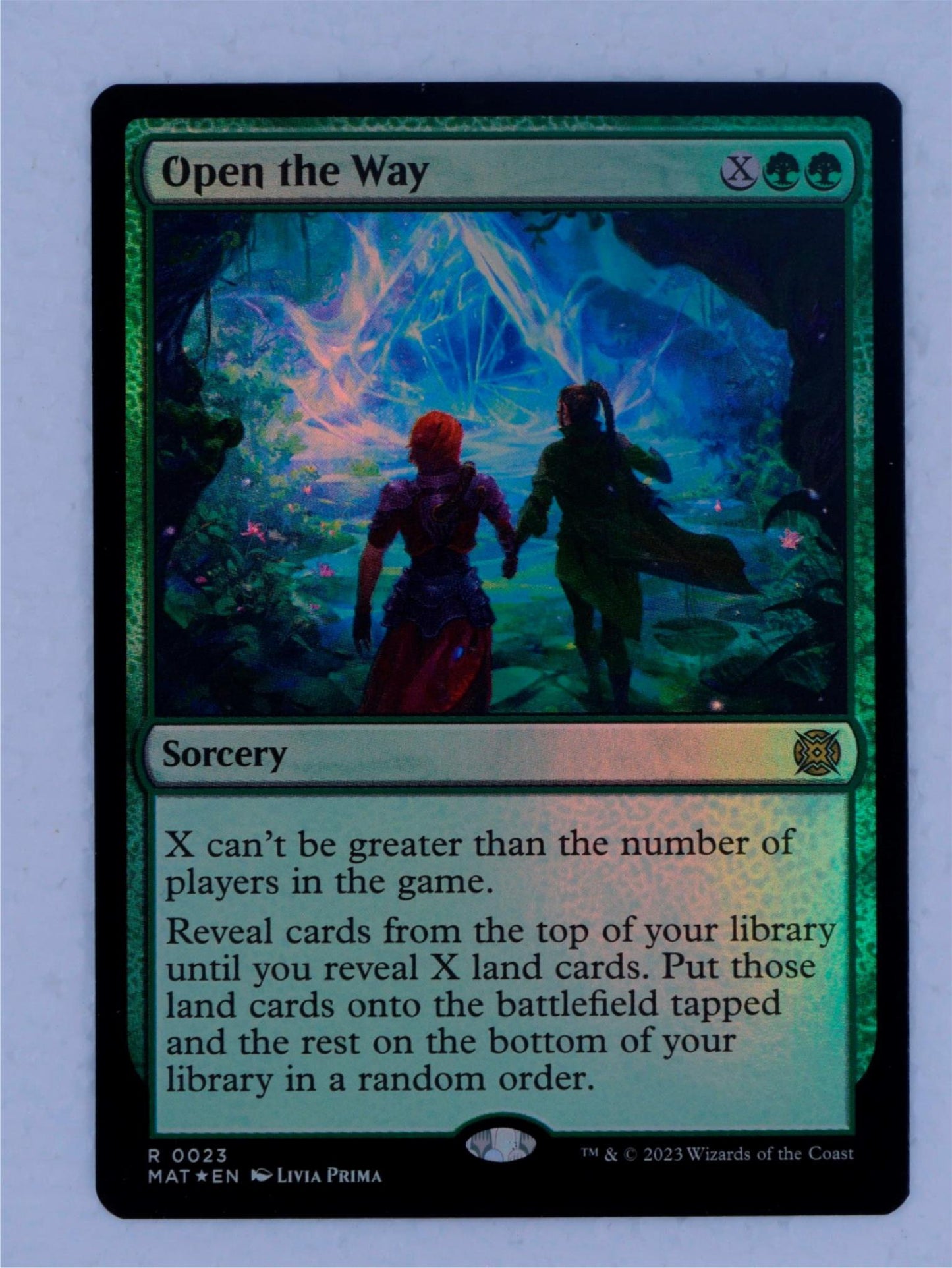 Open the Way Foil MTG card from March of the Machine: The Aftermath, Rare Sorcery 023.
