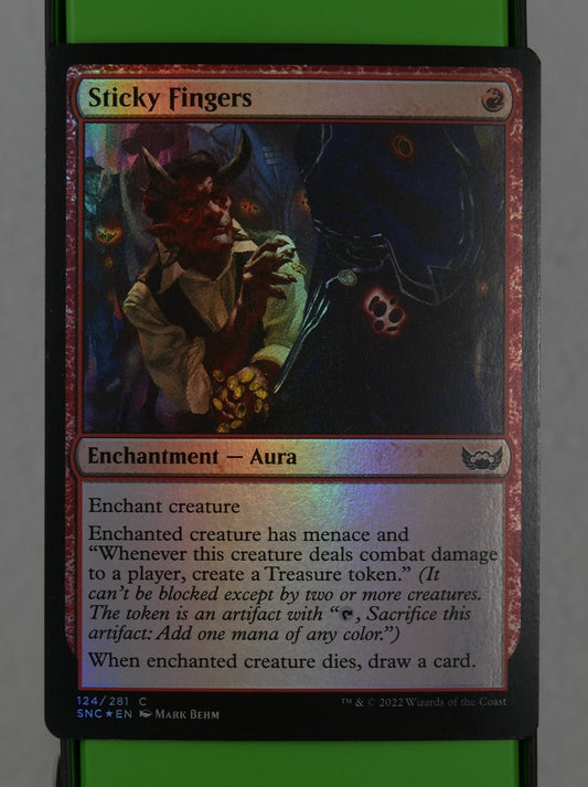 Sticky Fingers Magic: The Gathering card, Streets of New Capenna foil common.
