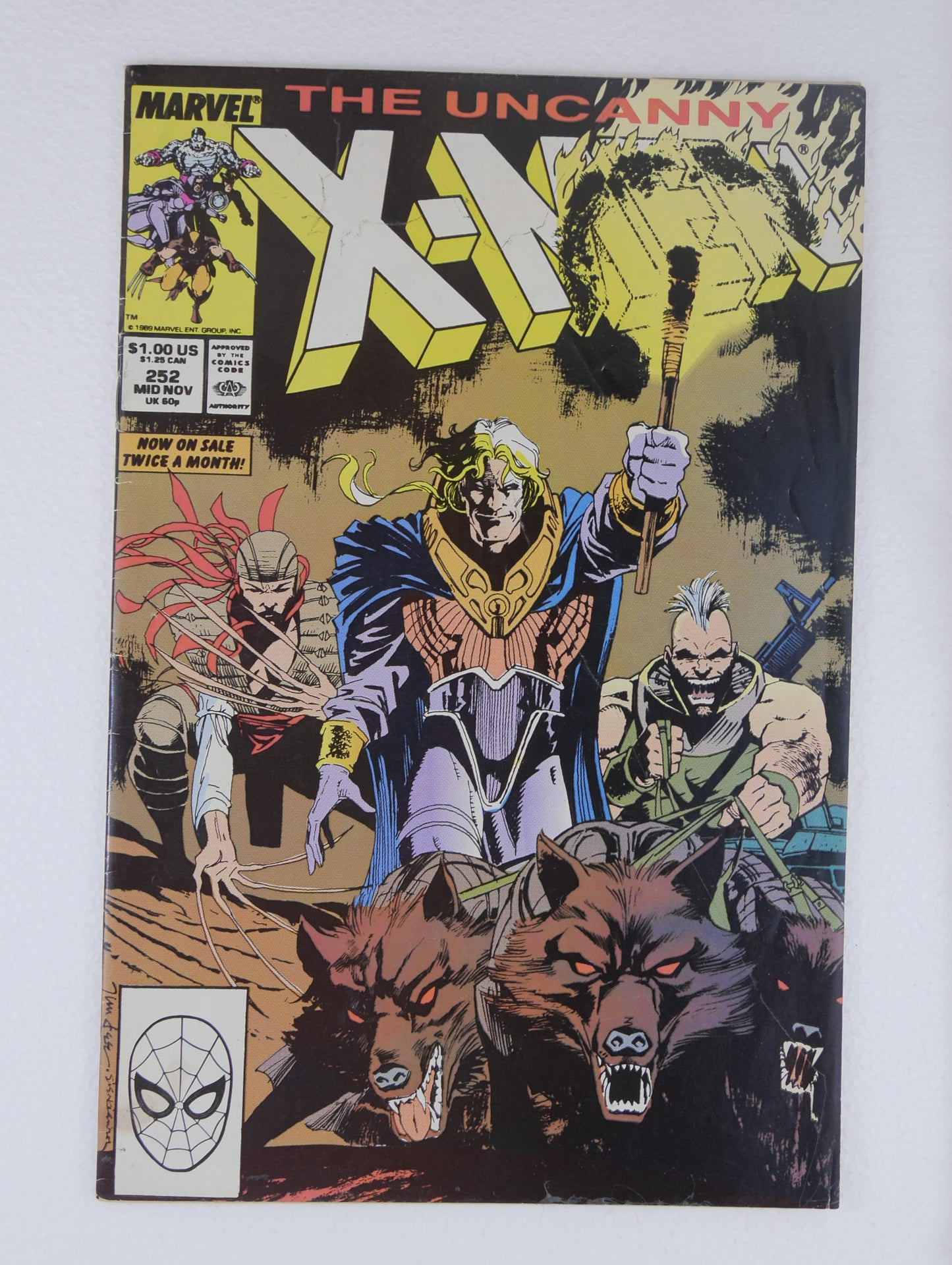 Uncanny X-Men #252 comic book cover from Marvel Comics featuring the Outback-era team.