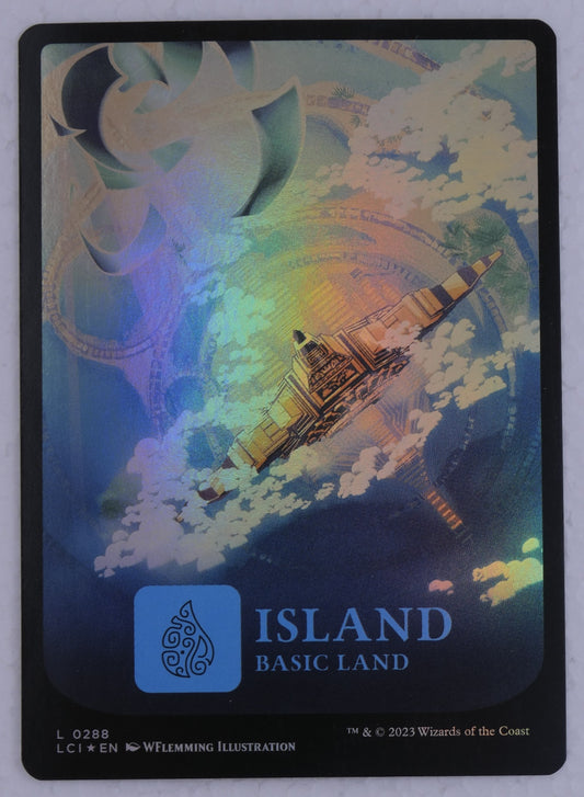 Magic the Gathering Island extended art foil basic land from Lost Caverns of Ixalan