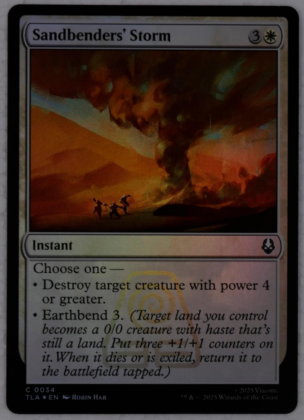 Sandbenders' Storm foil instant card from Avatar The Last Airbender Magic the Gathering