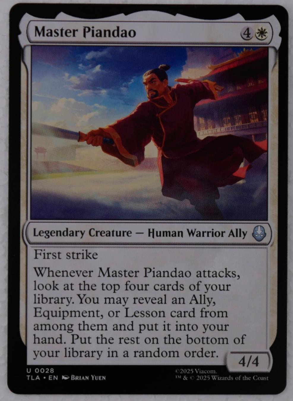 Master Piandao regular MTG card from Avatar The Last Airbender