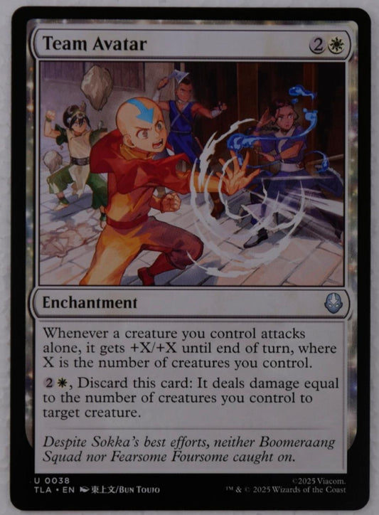 Team Avatar Magic the Gathering enchantment card from Avatar The Last Airbender set