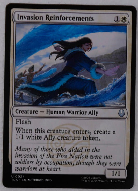 Invasion Reinforcements card from Avatar The Last Airbender TLA with flash and Ally token
