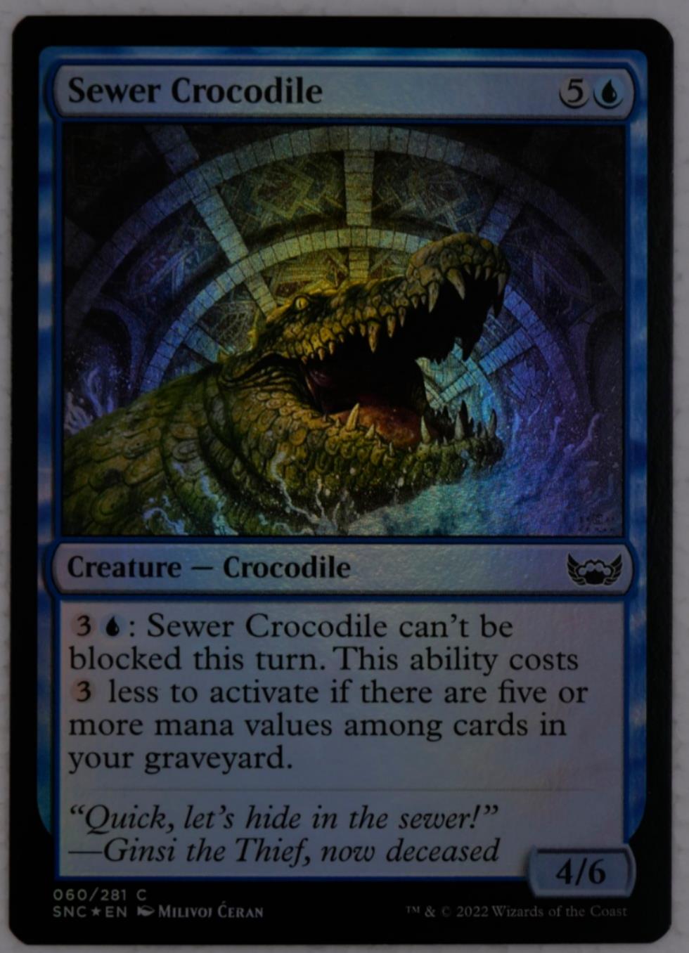 Sewer Crocodile SNC #60 Foil from Streets of New Capenna.