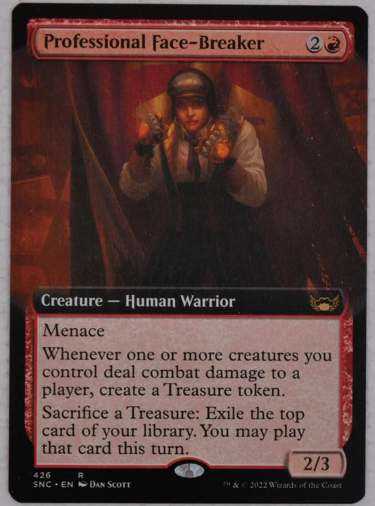 Professional Face-Breaker extended art creature card from Streets of New Capenna Magic the Gathering