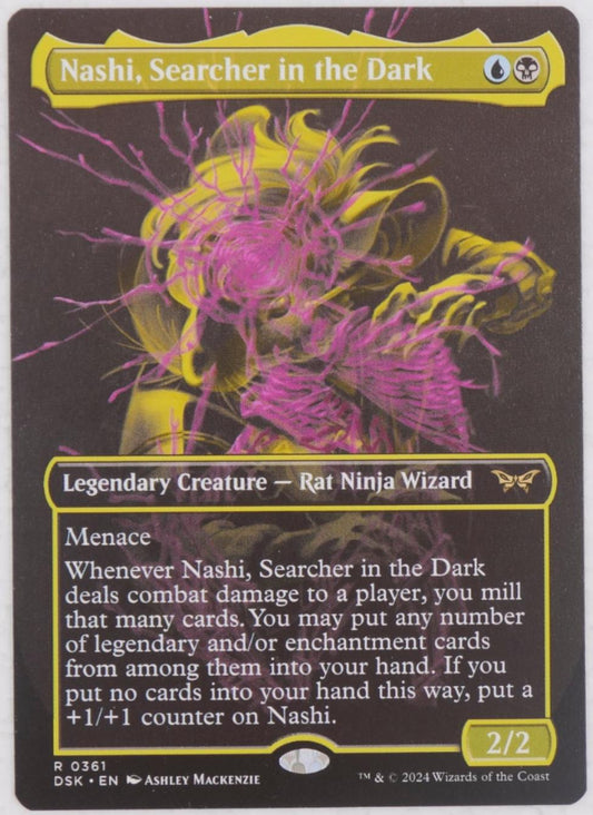 Nashi, Searcher in the Dark extended art legendary creature from Duskmourn Magic the Gathering