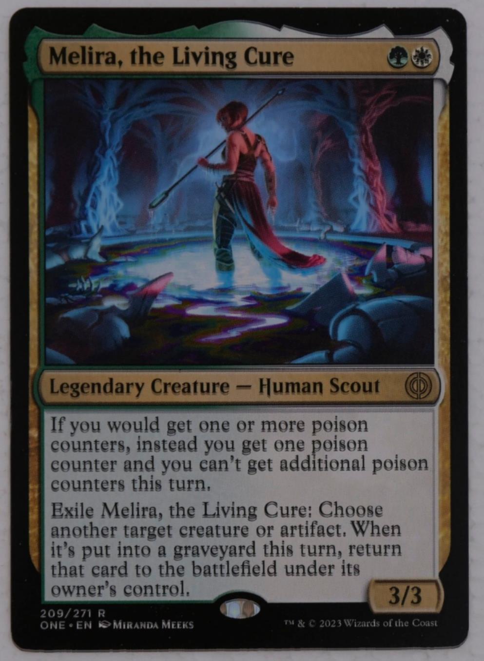 Melira, the Living Cure legendary creature from Phyrexia All Will Be One Magic the Gathering