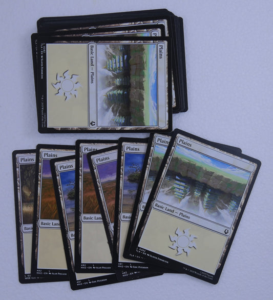 30 Plains basic land cards Magic The Gathering