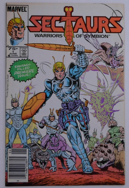 Sectaurs #1 Warriors of Symbion Marvel Comics 1985 front cover featuring armored warrior and insect creatures