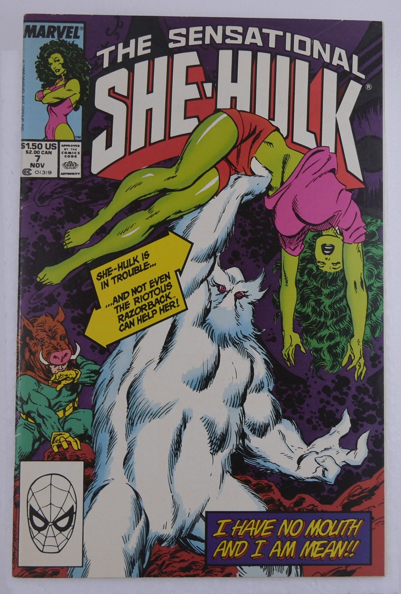 The Sensational She-Hulk #7 1989 Marvel Comics front cover