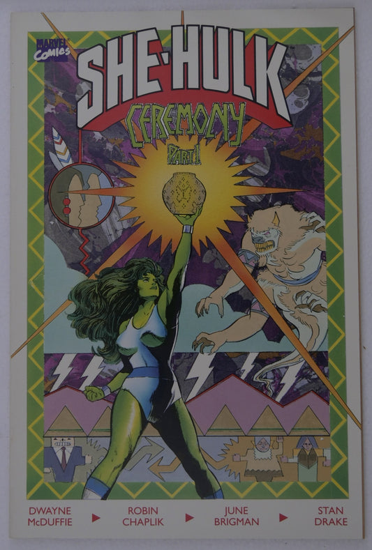 She-Hulk Ceremony Part 1 Marvel graphic novel cover featuring abstract ceremonial artwork