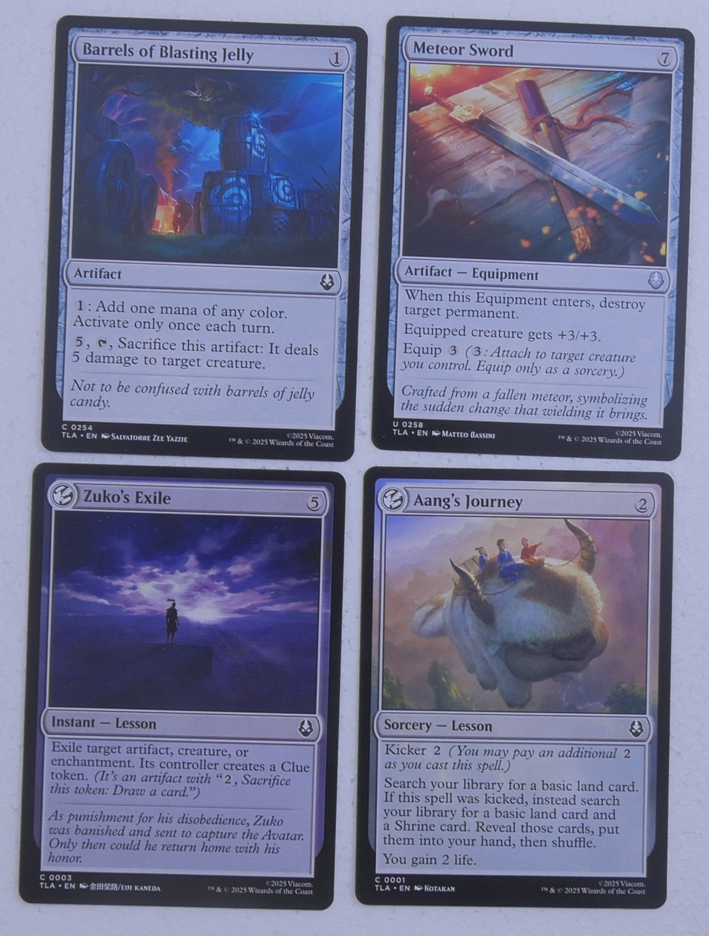 Avatar The Last Airbender MTG colorless starter pack with four randomized cards