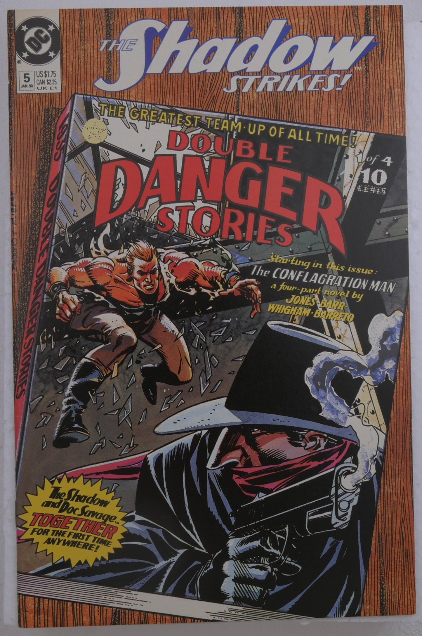 The Shadow Strikes #5 1990 DC Comics Double Danger Stories Shadow Doc Savage cover