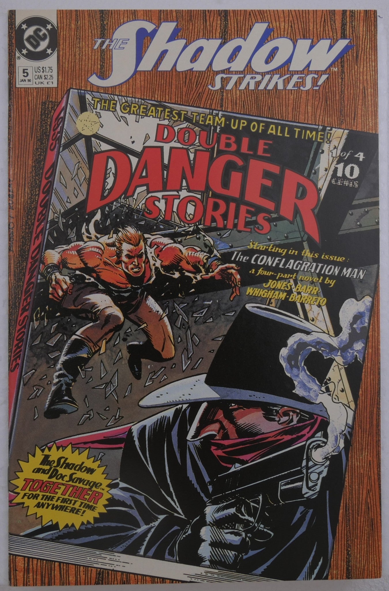 The Shadow Strikes #5 1990 DC Comics Double Danger Stories Shadow Doc Savage cover