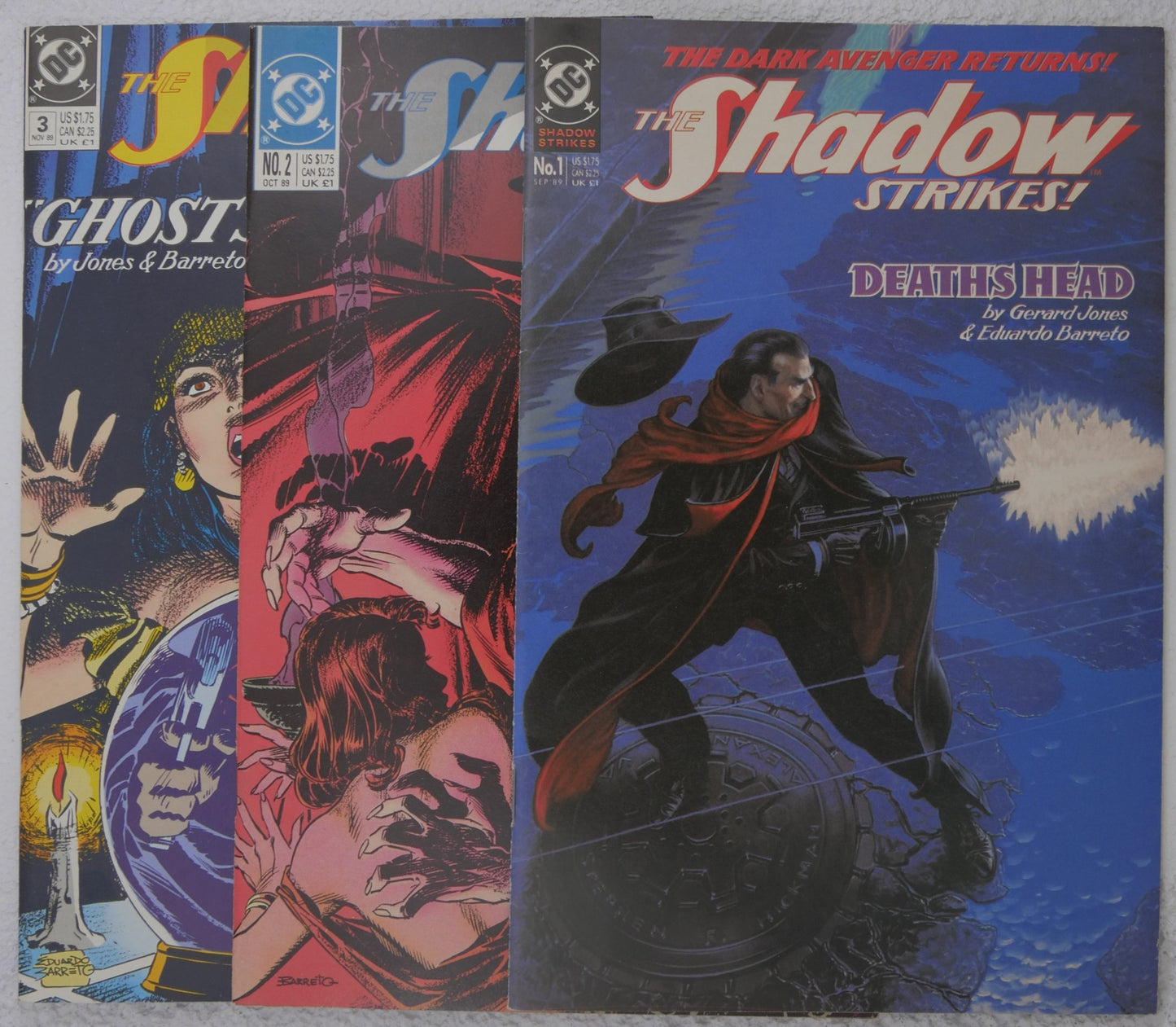 The Shadow Strikes DC Comics 3 issue bundle covers 1989 1990