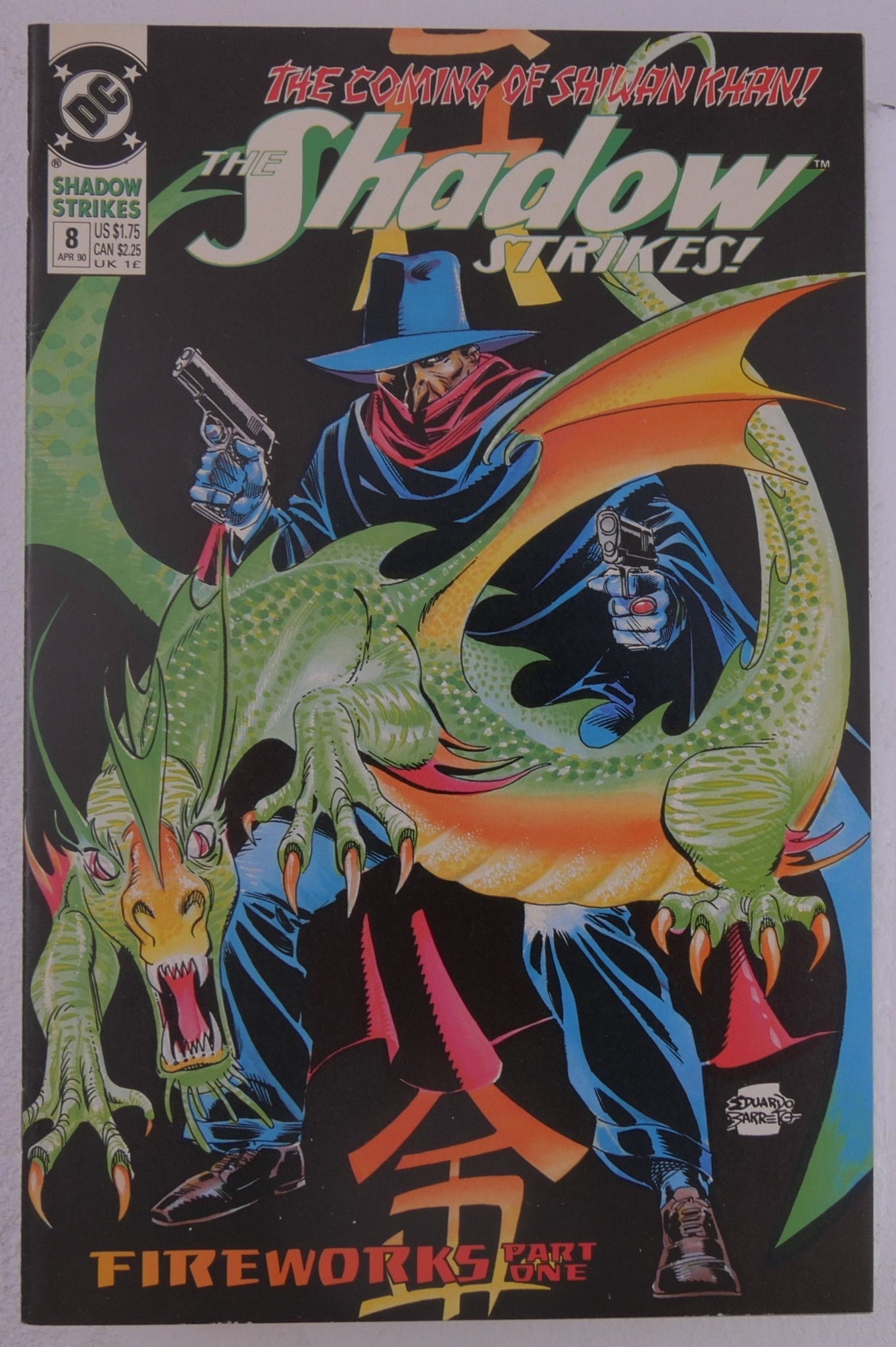 The Shadow Strikes #8 DC Comics 1990 Fireworks Part One cover