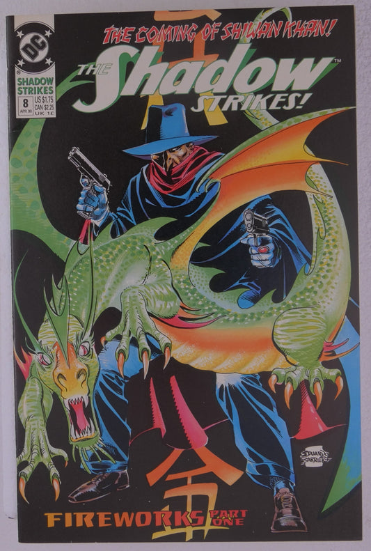 The Shadow Strikes #8 DC Comics 1990 Fireworks Part One cover