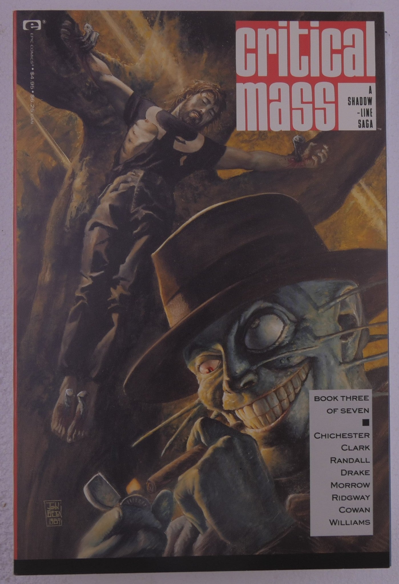 A Shadowline Saga Critical Mass #3 Epic Comics Book Three cover art by John Bolton