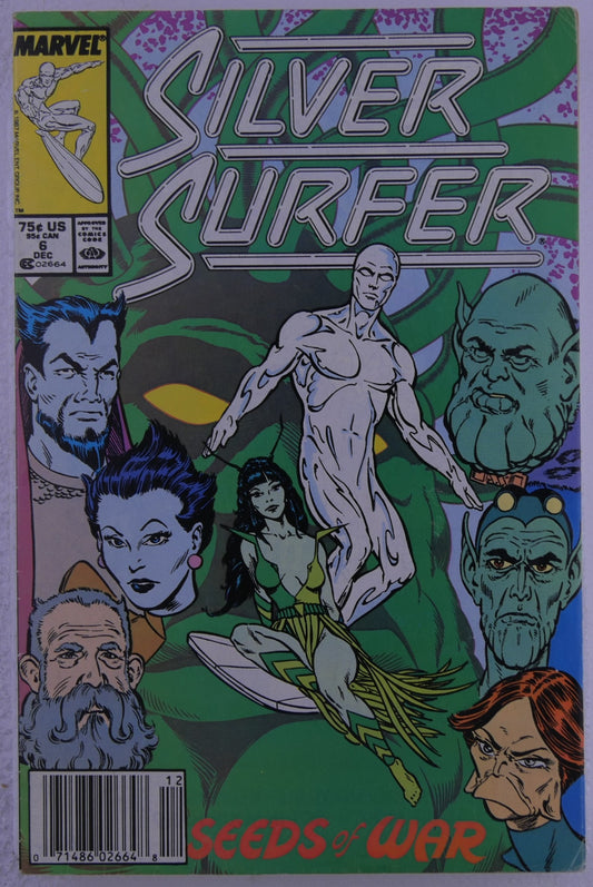 Silver Surfer #6 1987 Direct Edition cover featuring cosmic ensemble from Seeds of War