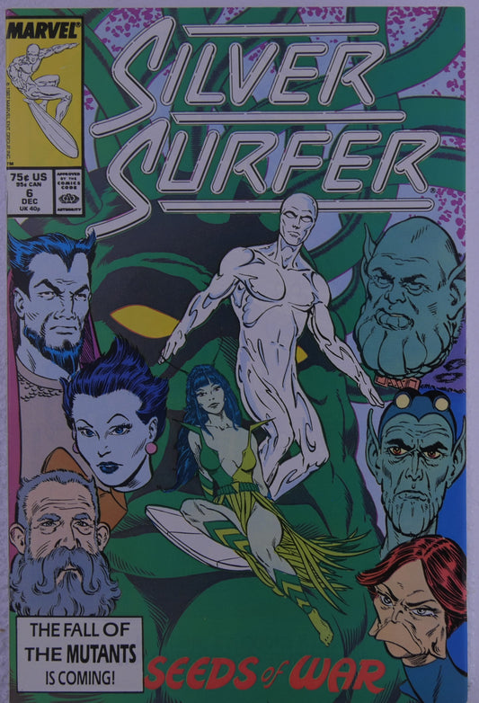 Silver Surfer #6 1987 Direct Edition cover featuring cosmic ensemble from Seeds of War