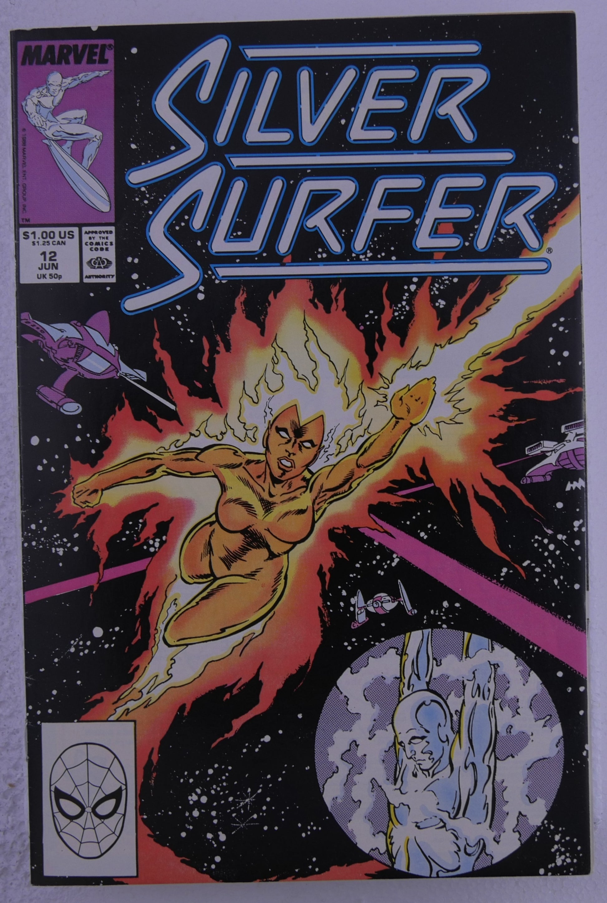 Silver Surfer Vol. 3 #12 1987 Marvel Comics Direct Edition cover featuring Nova arc artwork