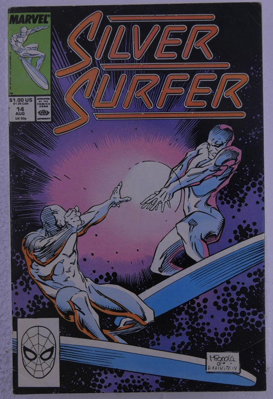 Silver Surfer Vol. 3 #14 Marvel Comics 1988 Mike Mignola cover art Silver Surfer vs impostor