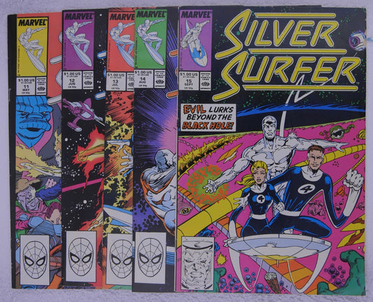 Silver Surfer Vol. 3 issues 11 through 15 Marvel Comics Nova storyline Direct Edition covers