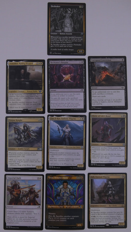 Elas il-Kor Sadistic Pilgrim Orzhov Commander pack with lifegain and sacrifice synergy cards